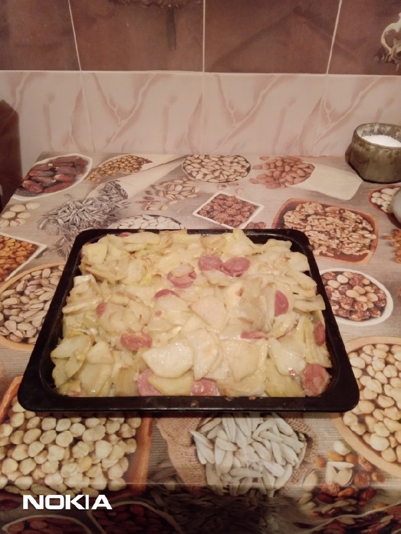 Маринованная картошка под яйцами