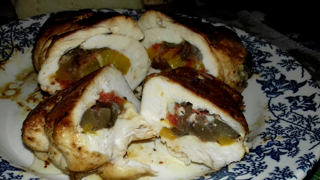 Куриные рулетики с овощами