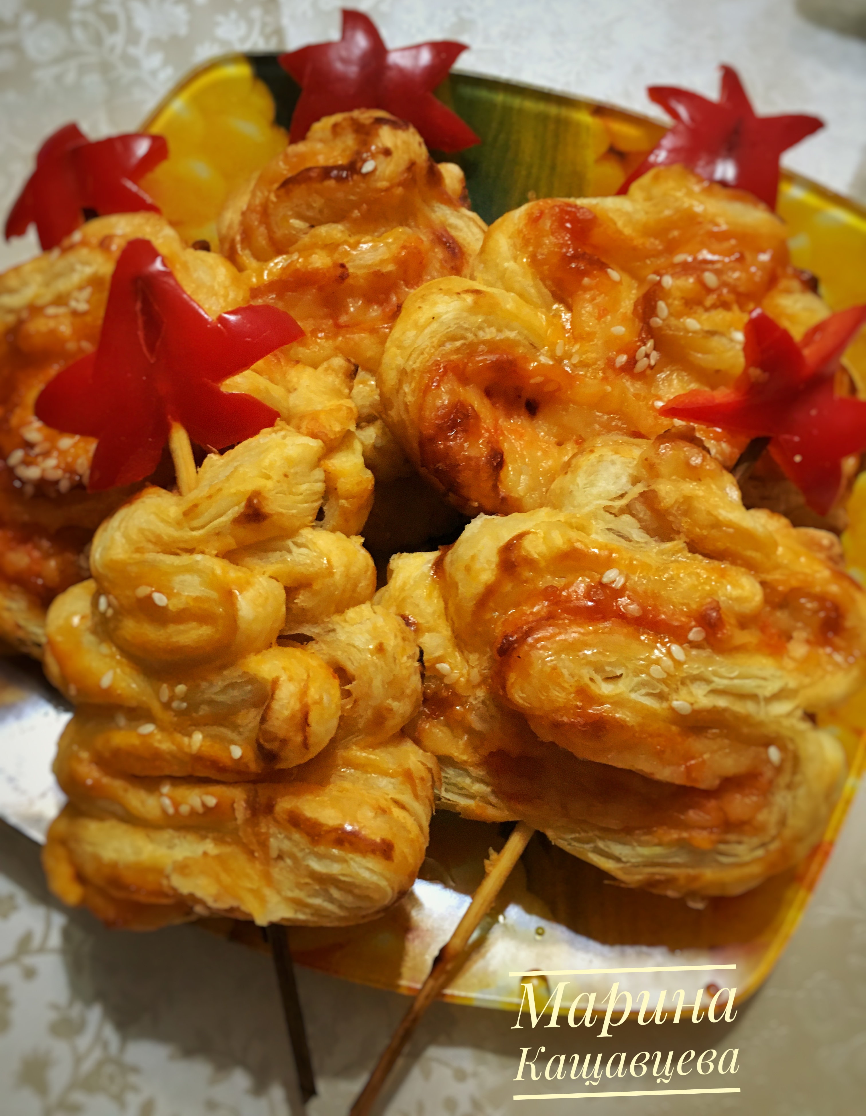 Ёлочки из слоёного теста 