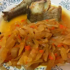 Минтай на пару с тушеной капустой🐟