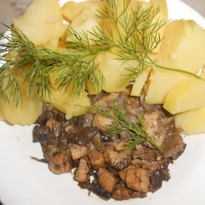 куриное филе с лесными грибами в сметанном соусе на сковороде рецепт | Дзен