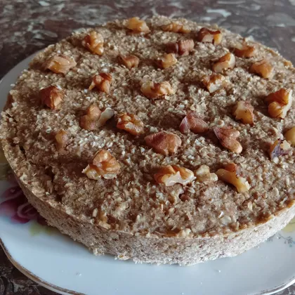 Постный овсяный пирог с яблоками