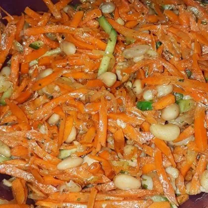 Салат морковка по-корейски с фасолью!!