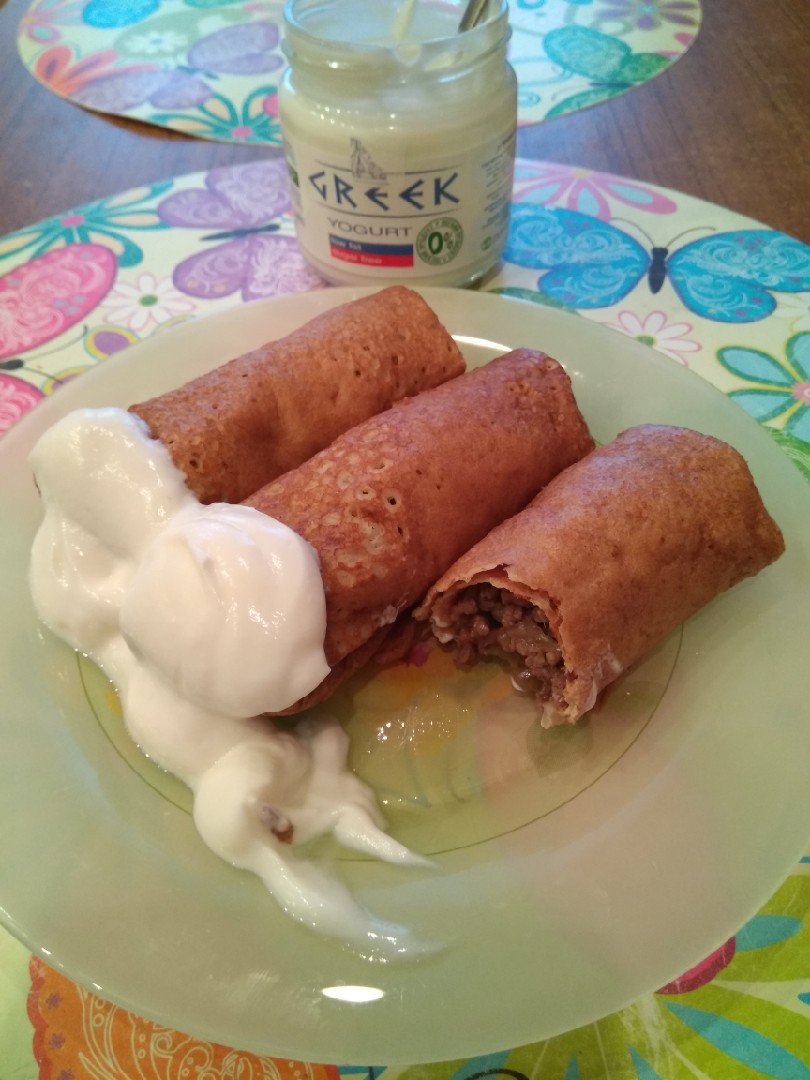 Блины с мясом диетические