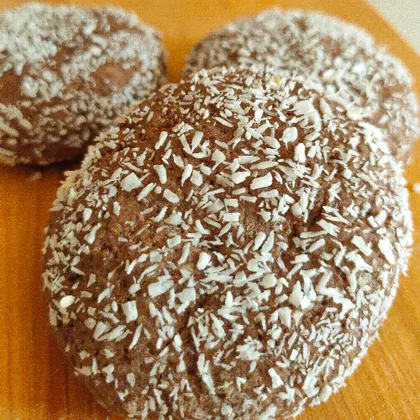 Шоколадное печенье с кокосовой стружкой