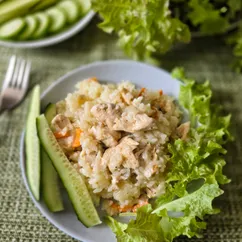 Курица с овощами и рисом. Как приготовить рис на сковороде