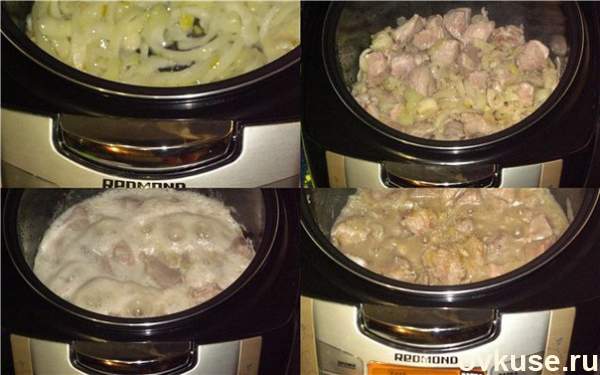 Свинина в пиве по-чешски и картофель на пару