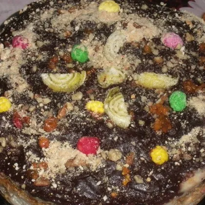 Торт с кабачком,  шоколадом и орехами#спас