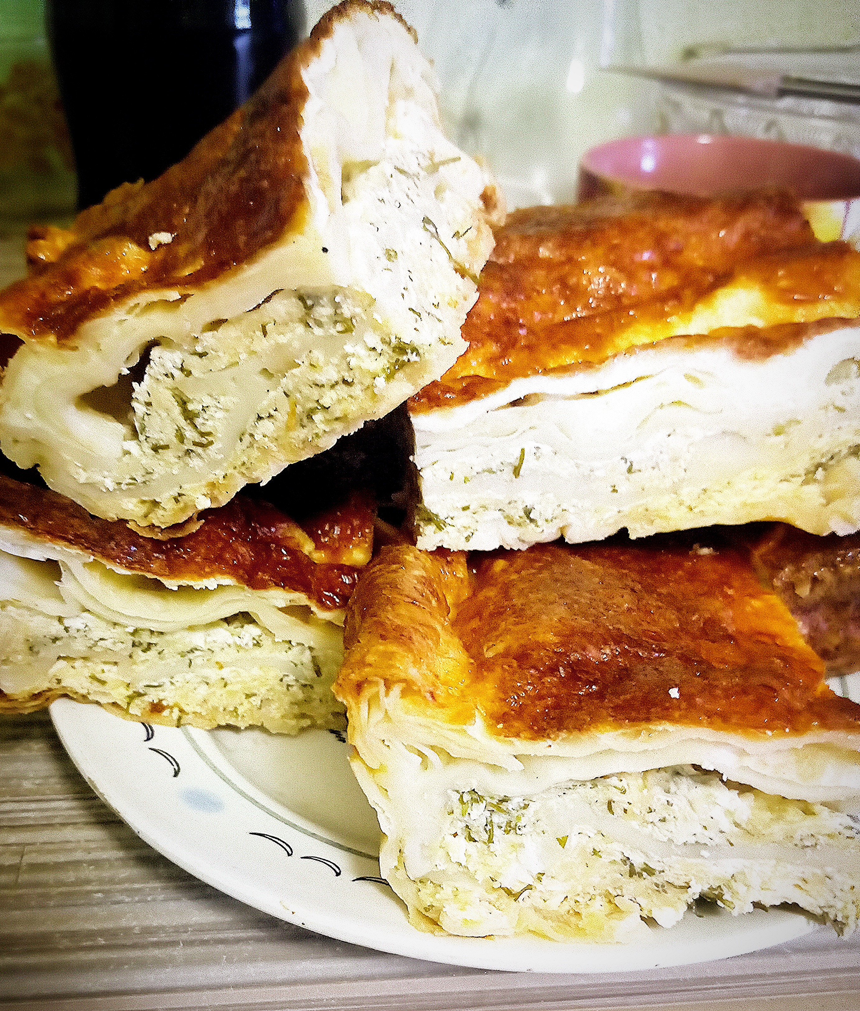 Творожно-сырный пирог из лаваша
