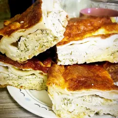 Творожно-сырный пирог из лаваша