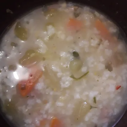 Суп с рисом и кабачком