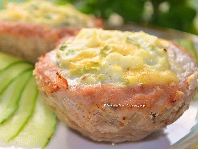Мясные кексики с начинкой