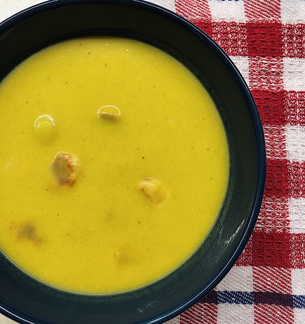 Овощной (тыквенный) крем-суп с куриными фрикадельками