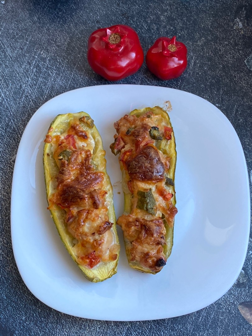 Лодочки из кабачка «половинки»