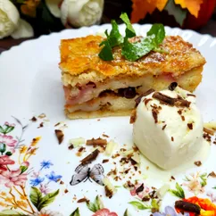 Насыпной пирог с яблоками и клюквой