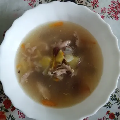Фасолевый суп на курином бульоне