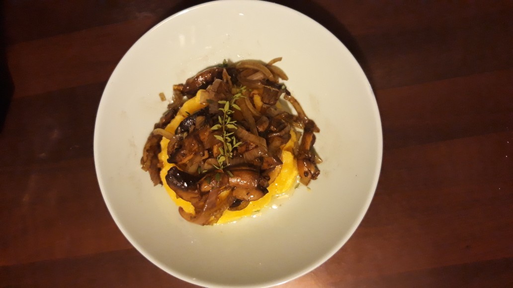 Кукурузная каша с грибами
