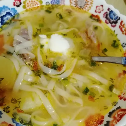 Лапшичный суп с телятиной