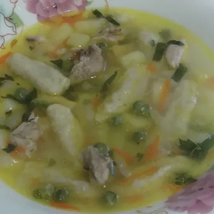 Картофельный суп с сырными галушками