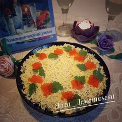 Салат с печенью трески