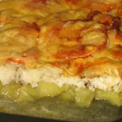 Морской язык с картошкой и помидорами