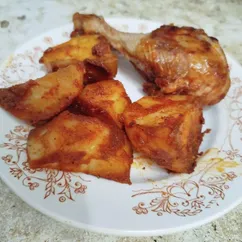 Курица с картошкой в духовке