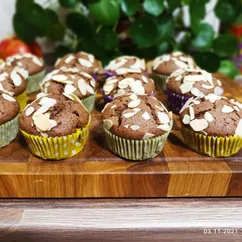 Шоколадные маффины с шоколадной начинкой 🍫