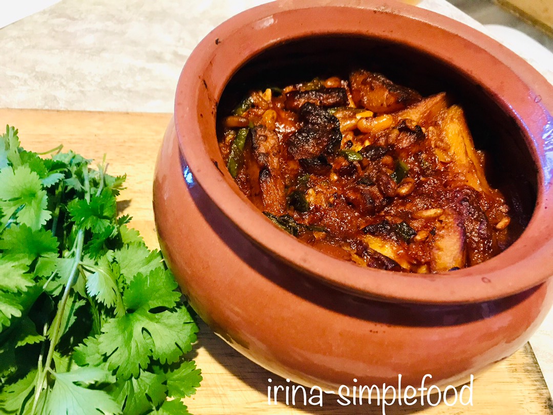 Рагу овощное, запечённое с грудинкой и фасолью