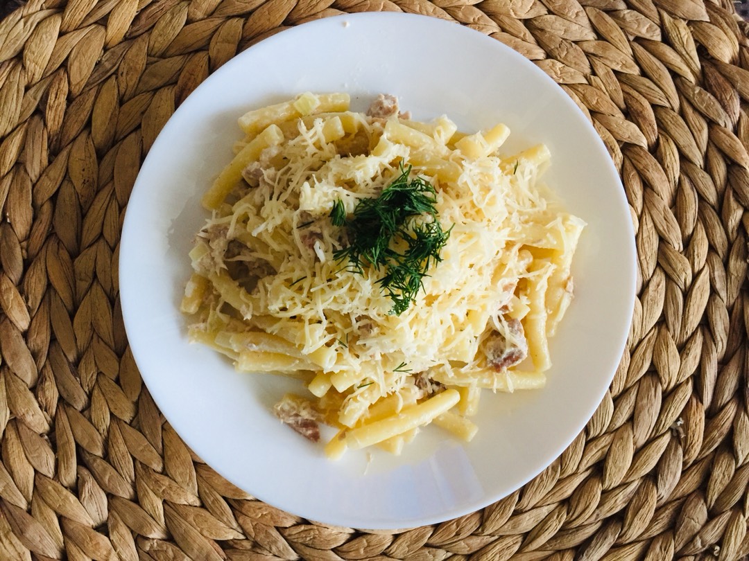 Паста с тунцом в сливочном соусе🍝