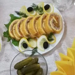 Омлетный рулет с куриным фаршем и овощами 🤗🤗🤗