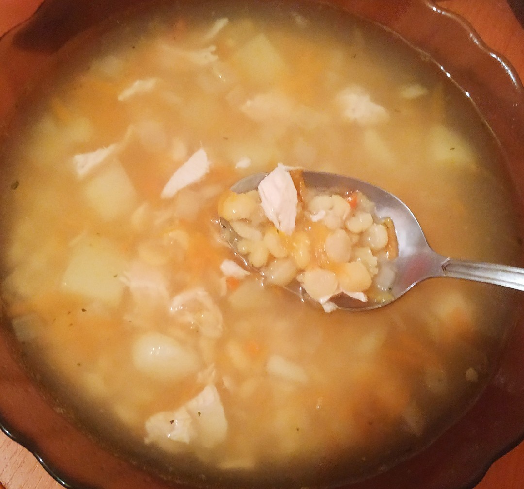 Суп с горохом на курином бульоне пошагово