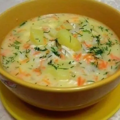  Сырный суп с куриным филе и рисом