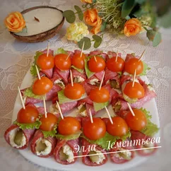 Рулетики из колбасы/ветчины на закуску 