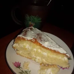 Простой бисквит с кремом "Золотой ключик" 🍰