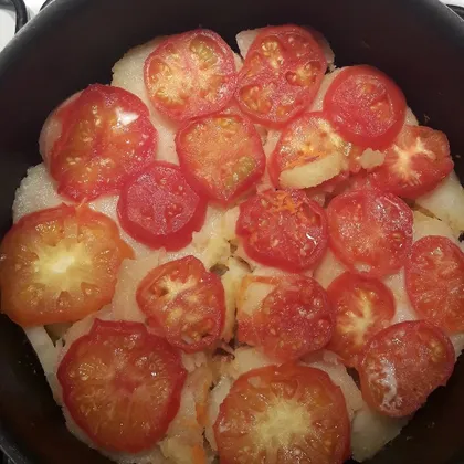 Кабачки с картошкой и помидорами
