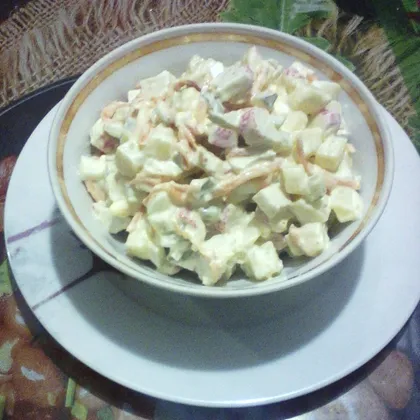 Зимний крабовый салат