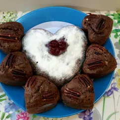 Валентинка творожная с вишней и яблоком❤