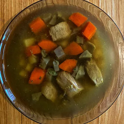 Суп со свежими грибами и мясом
