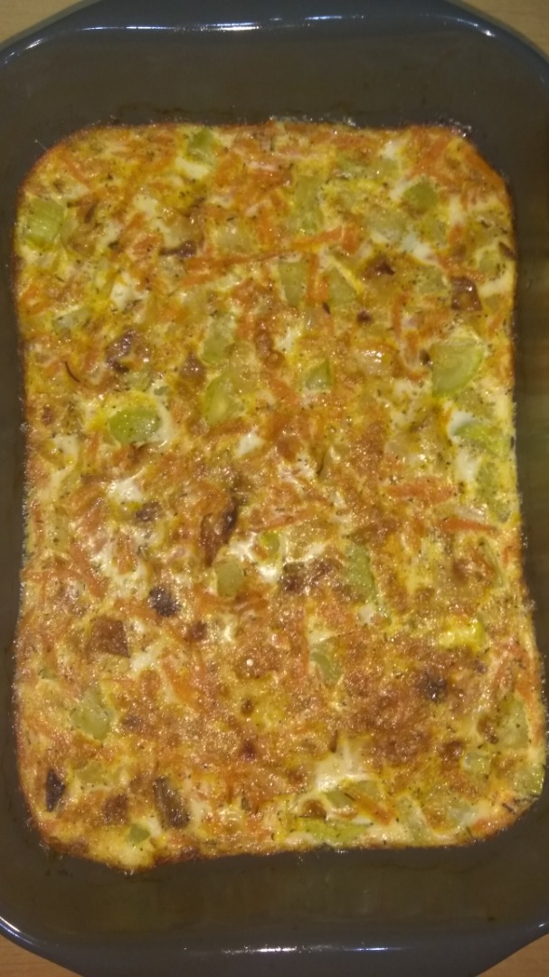 Белковый омлет с овощами