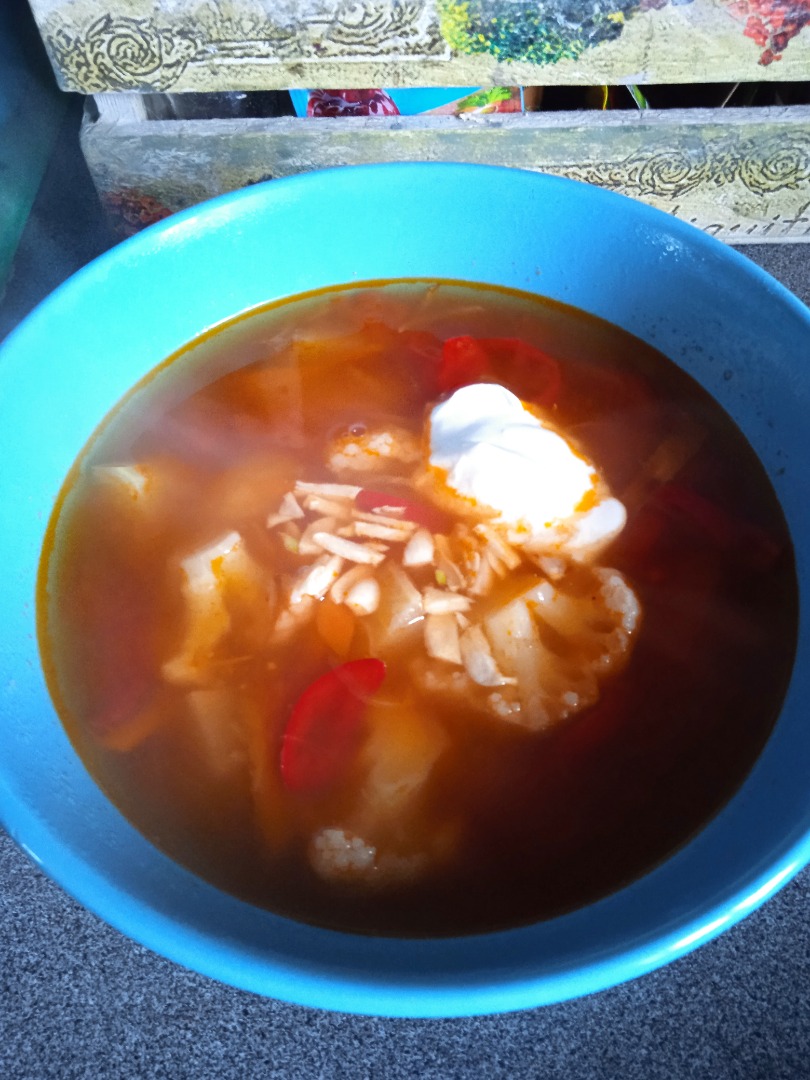 Суп из цветной капусты "а-ля вегетарианский"