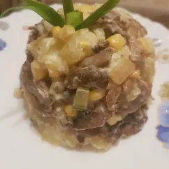 Салат картофельный с грибами🥒🥔🍄🌽