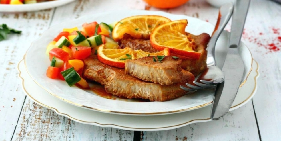 Индейка в маринаде из апельсинов с асафетидой