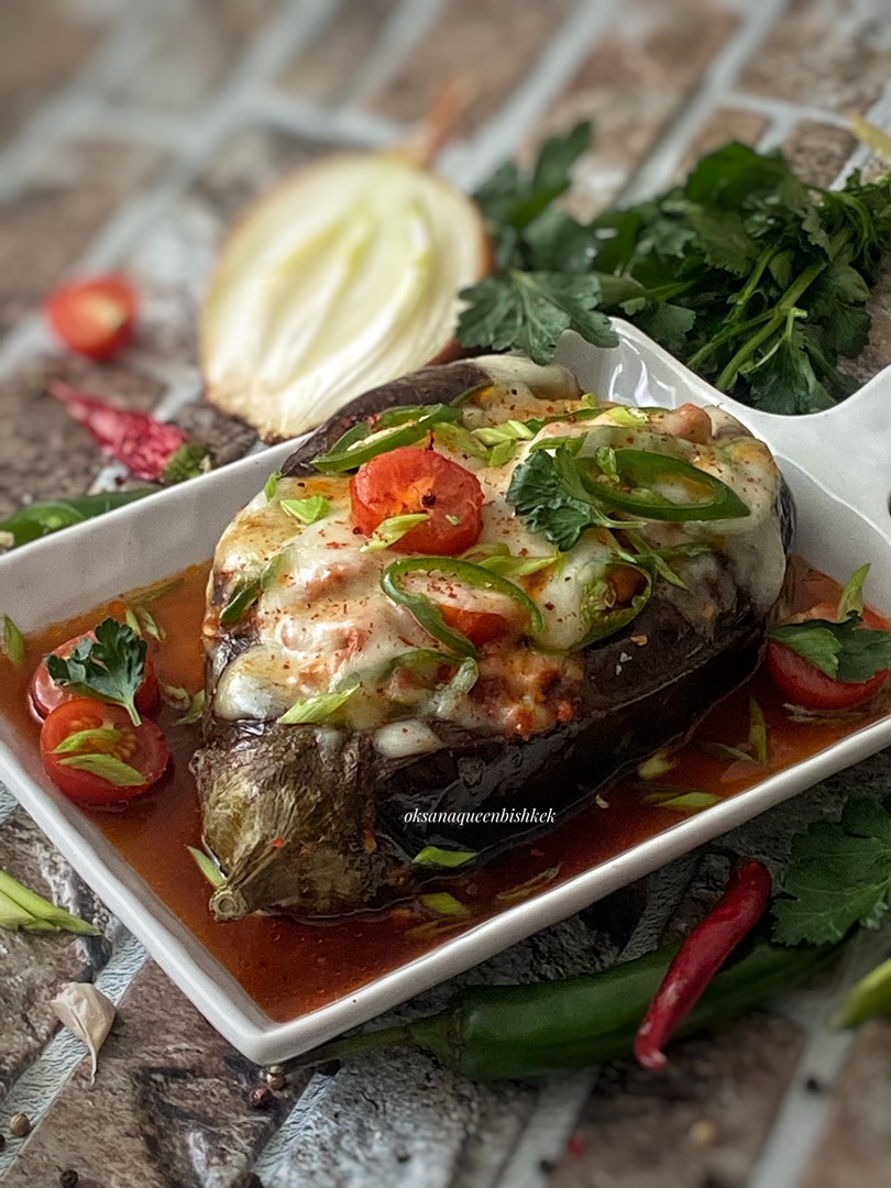 🍆Фаршированный баклажан с мясом индейки и моцареллой