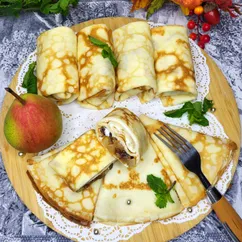 Блинчики с грушей и сыром маскарпоне 