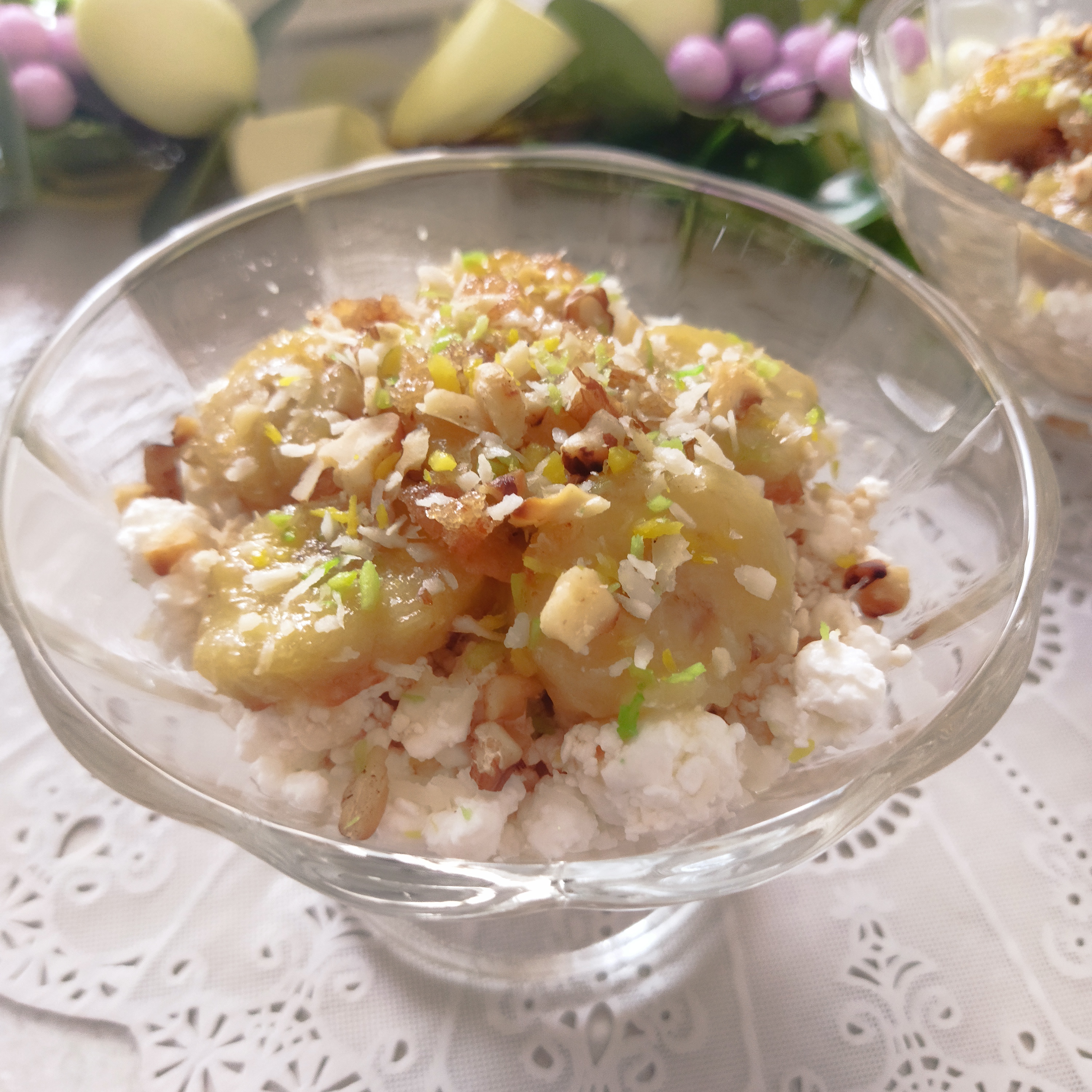 Творог с карамелизированным бананом