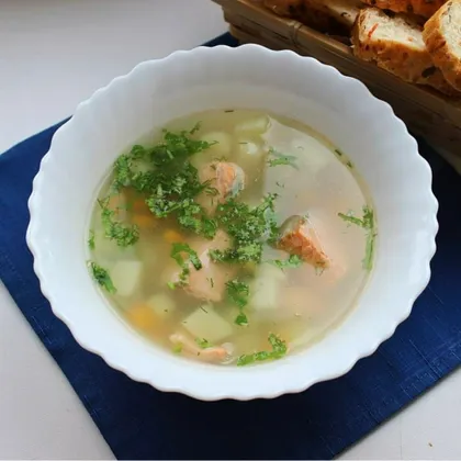 Легкий суп с форелью