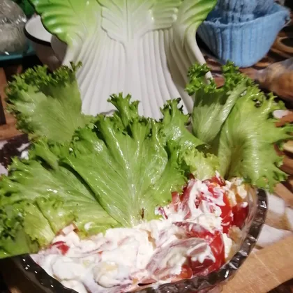 Праздничный салат с крабовыми палочками "Красное море"