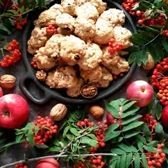 Яблочное печенье с изюмом и грецкими орехами 🍎