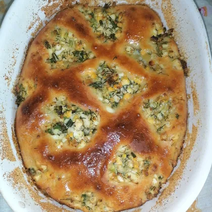 Летний заливной пирог