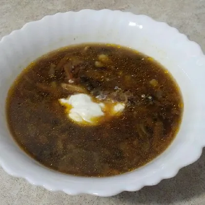 Суп из сушёных белых грибов